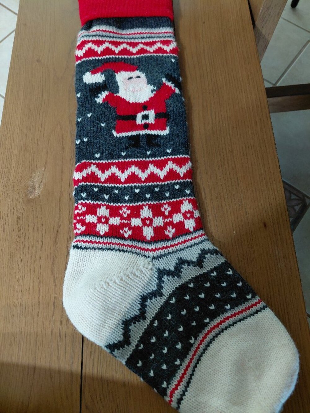 Pottery Barn Kids Santa Christmas Stocking Holiday Wool Blend